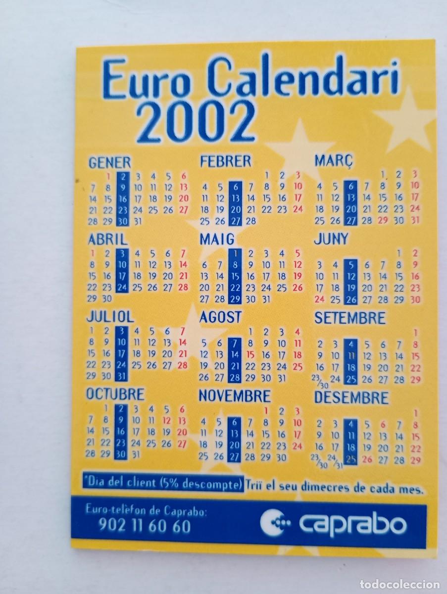 Colecionismo Calend&aacute;rios: Calendario 2002 Publicidad CAPRABO