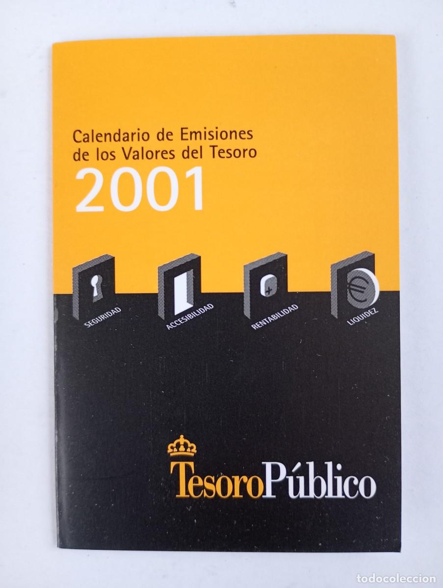 Coleccionismo calendarios: Calendario 2001 Publicidad TESORO P&Uacute;BLICO