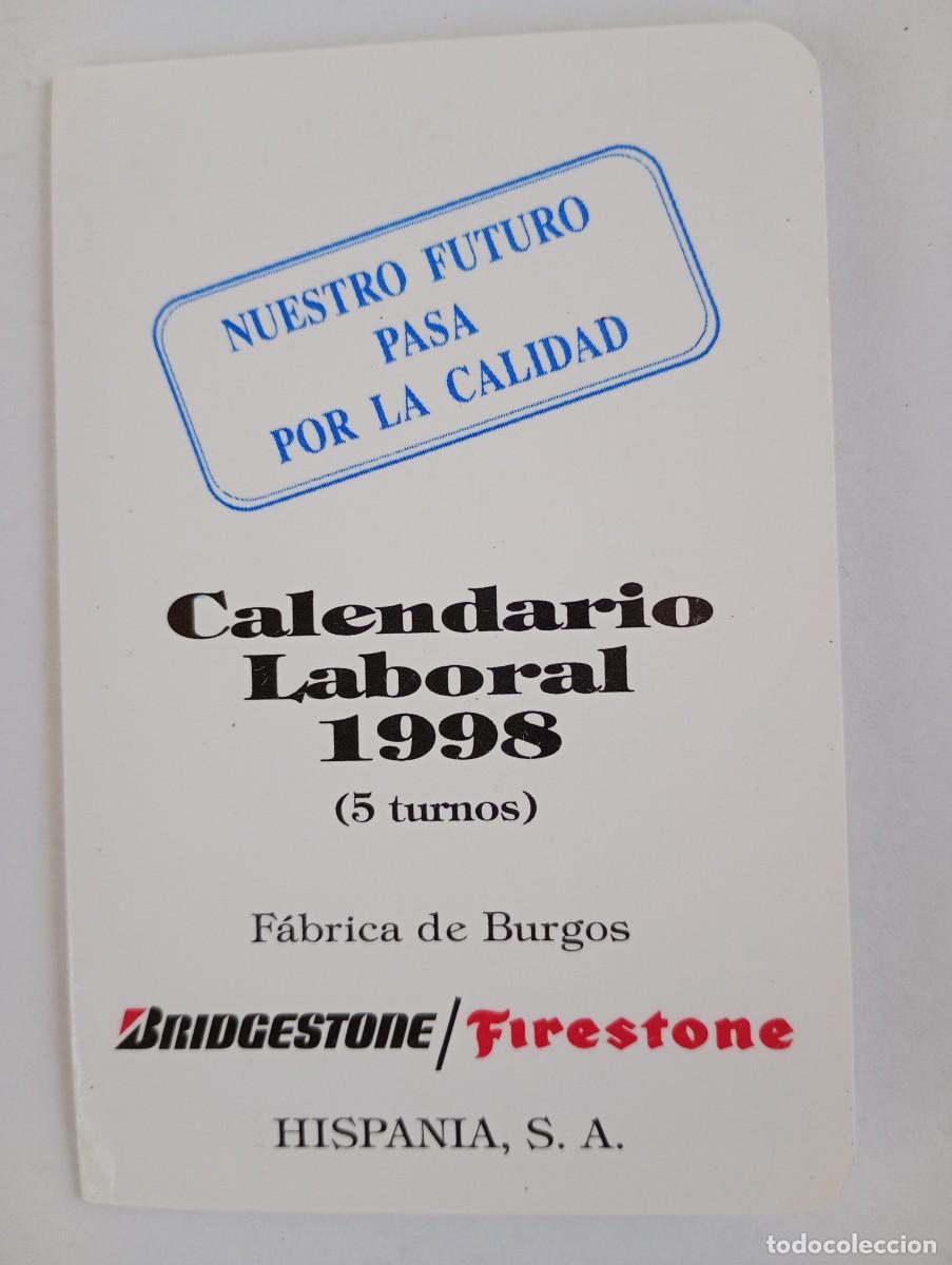 Coleccionismo calendarios: Calendario 1998 Publicidad BRIDGESTONE FIRESTONE