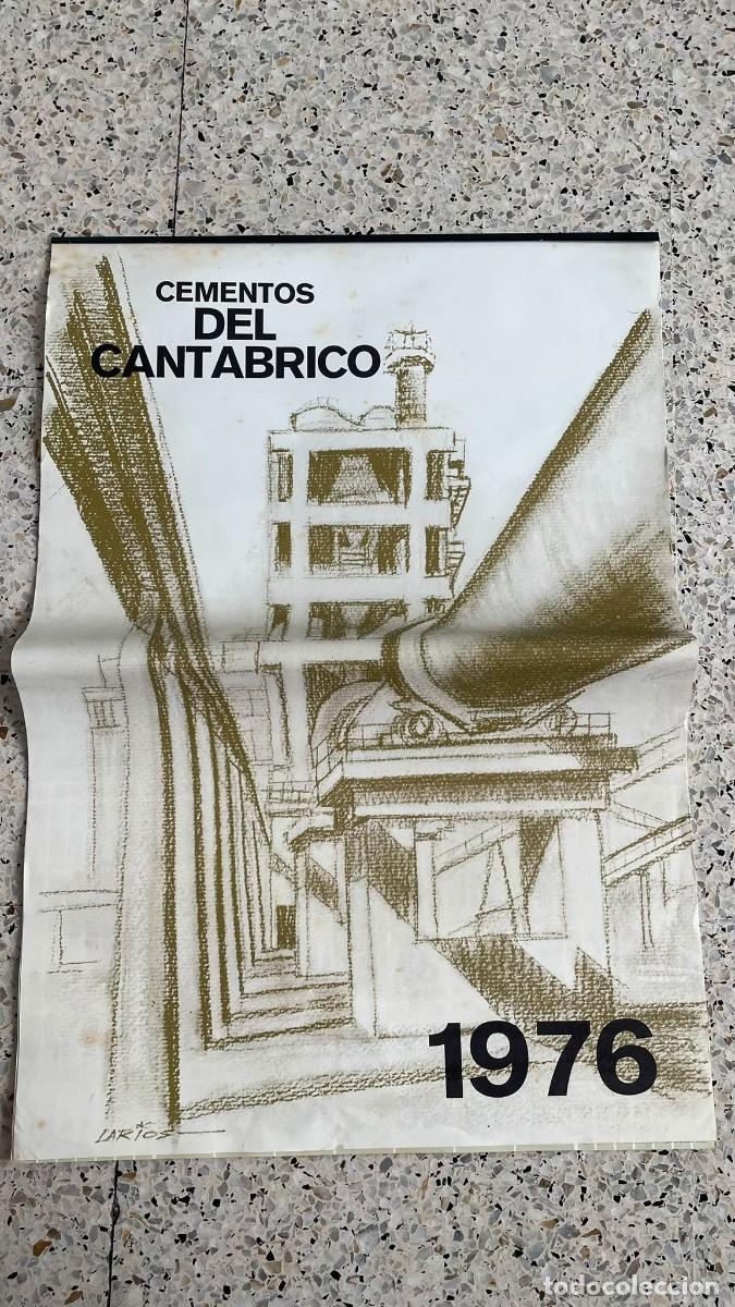 Colecionismo Calend&aacute;rios: Antiguo calendario de pared CEMENTOS DEL CANT&Aacute;BRICO (1976) - Ilustraci&oacute;n ind