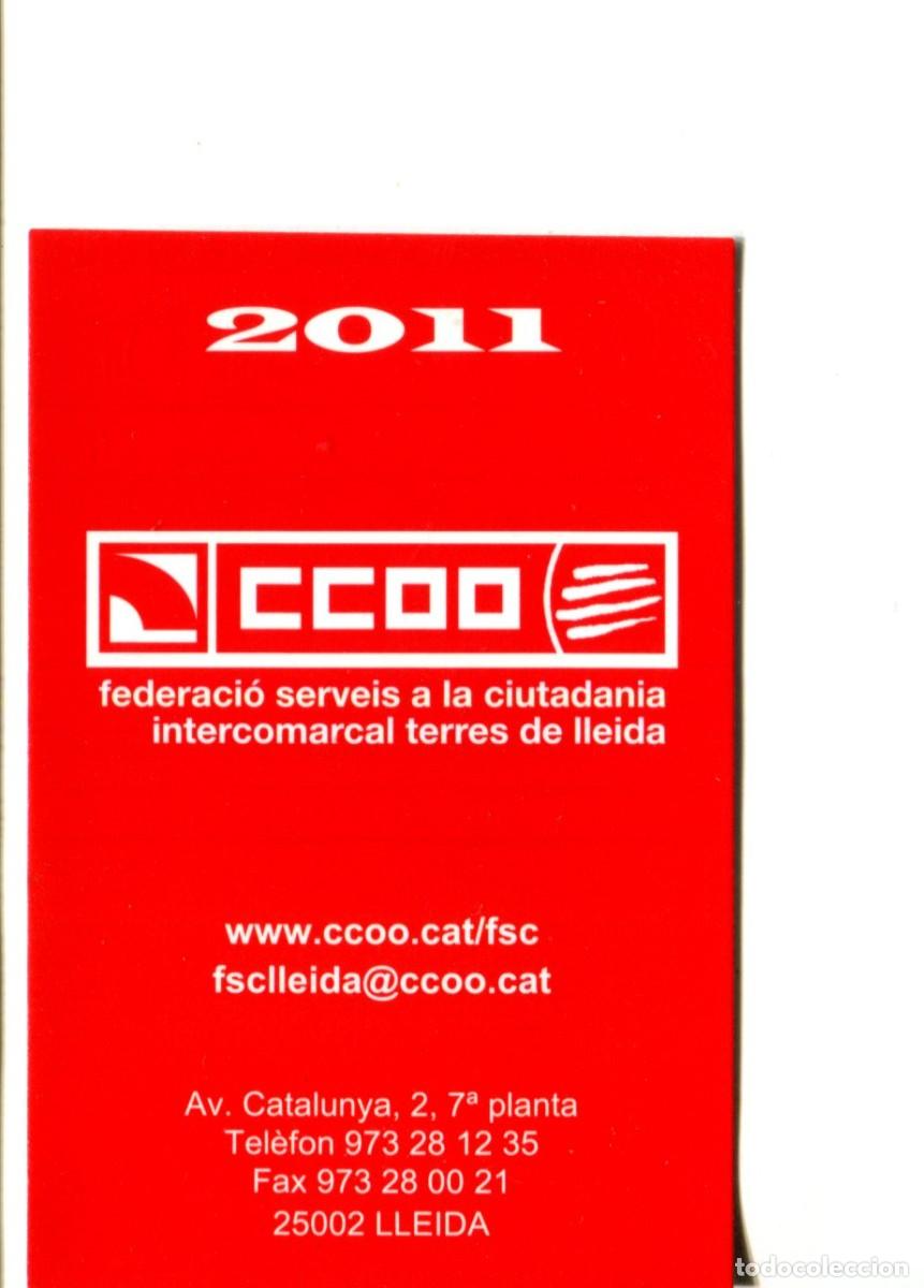 Coleccionismo calendarios: CALENDARIO. POLITICO. SINDICAL. CC. OO. Federacion de Lerida A&ntilde;o 2011