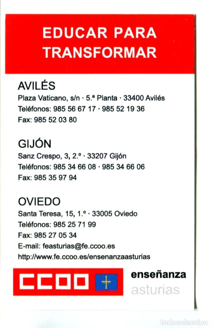 Coleccionismo calendarios: CALENDARIO. POLITICO. SINDICAL. CC. OO. Ense&ntilde;anza de Asturias A&ntilde;o 2017