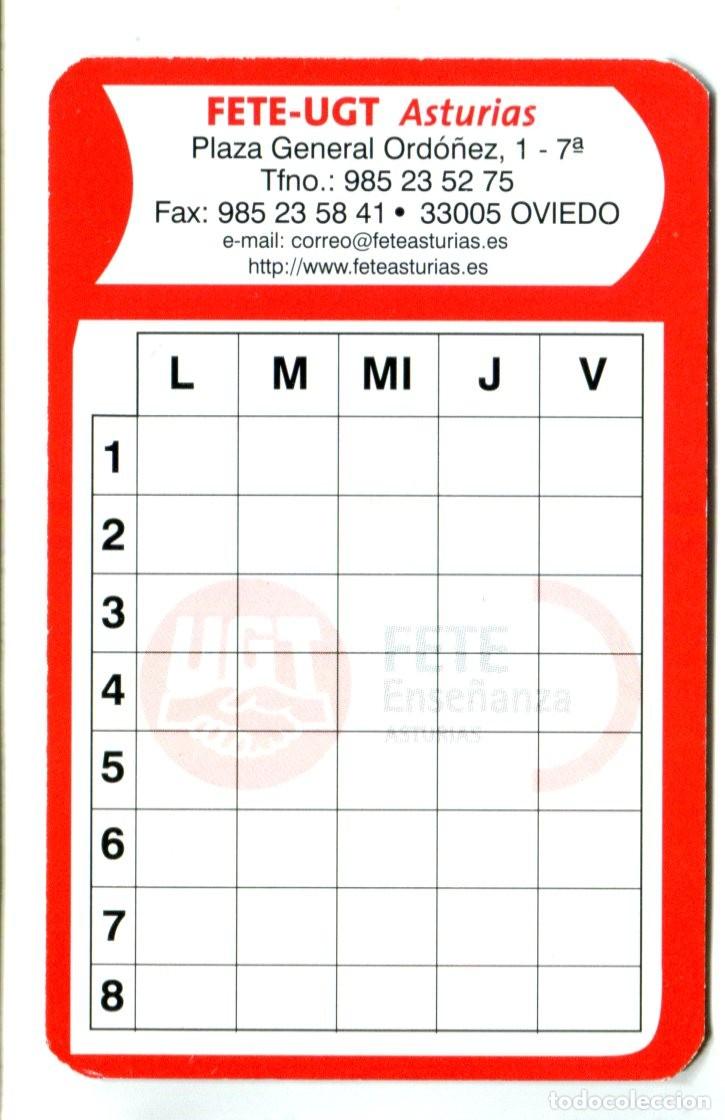 Coleccionismo calendarios: CALENDARIO. POLITICO. SINDICAL. UGT FETE ENSE&Ntilde;ANZA Asturias A&ntilde;o 2008