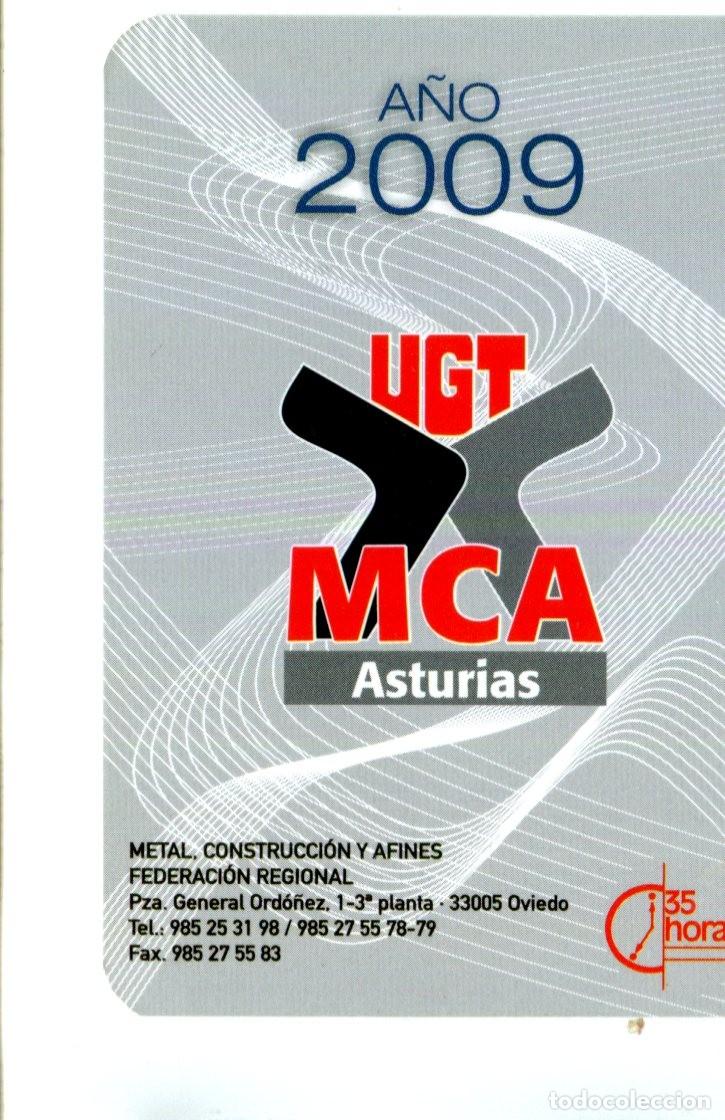 Coleccionismo calendarios: CALENDARIO POL&Iacute;TICO. SINDICATO. UGT. MCA ASTURIAS A&Ntilde;O 2009