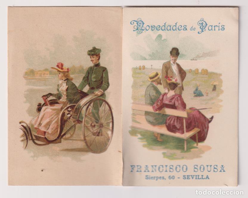 Coleccionismo calendarios: Novedades de Paris. Francisco Sousa. Sierpes 60. Sevilla. Calendario para 1895