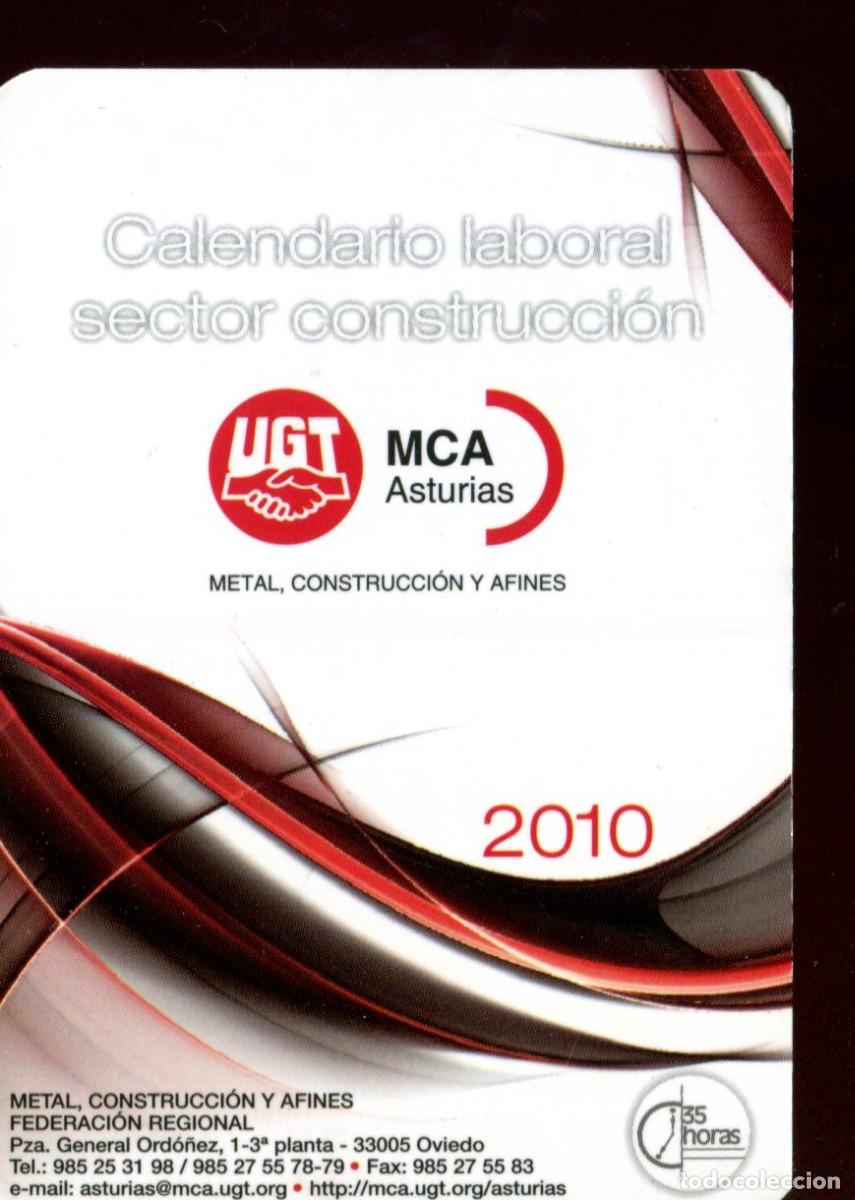 Coleccionismo calendarios: CALENDARIO POL&Iacute;TICO. SINDICATO. UGT. SECTOR CONSTRUCCION EN ASTURIAS A&Ntilde;O 2010