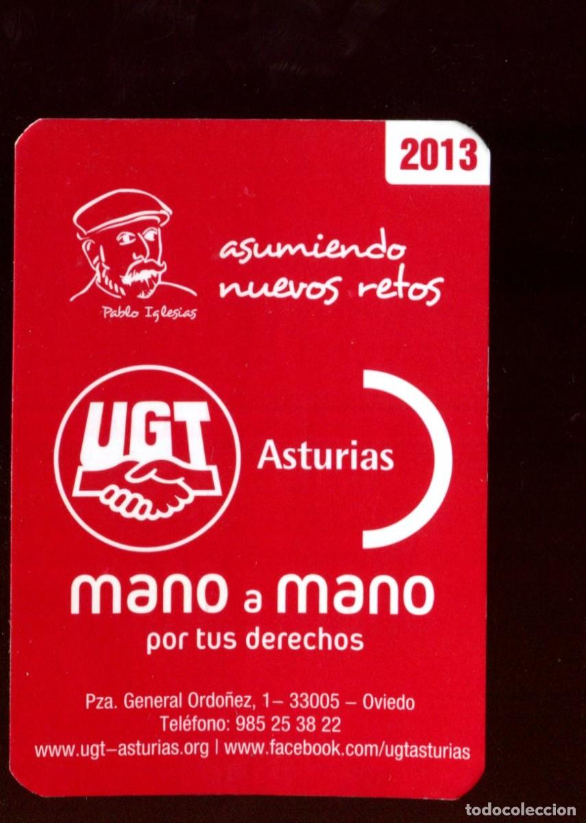 Coleccionismo calendarios: CALENDARIO POL&Iacute;TICO. SINDICATO. UGT. MANO A MANO POR TUS DERECHOS ASTURIAS A&Ntilde;O 2013