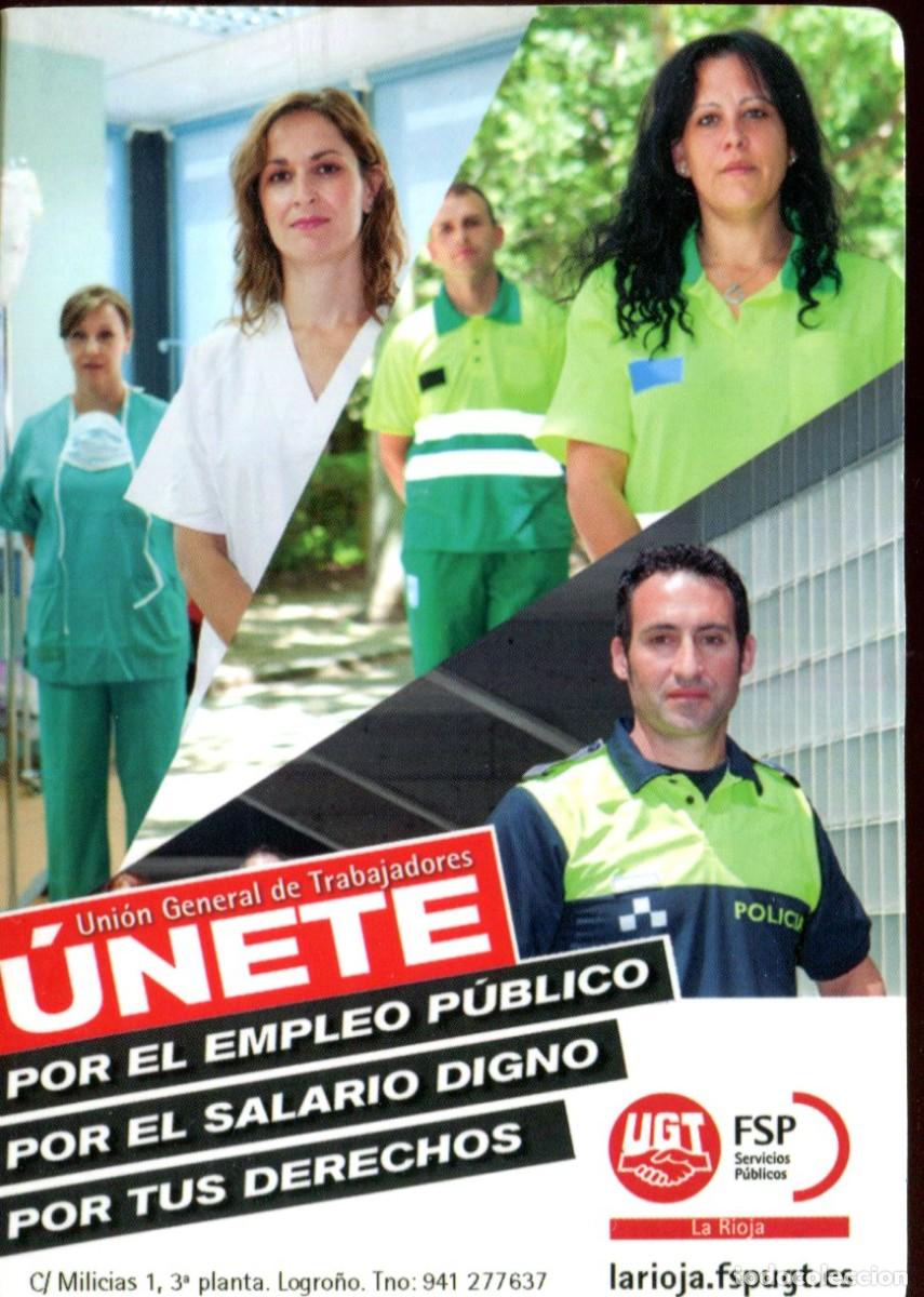 Coleccionismo calendarios: CALENDARIO POL&Iacute;TICO. SINDICATO. UGT. SERVICIOS PUBLICOS LA RIOJA A&Ntilde;O 2015