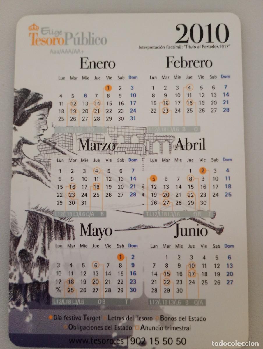 Coleccionismo calendarios: Calendario 2010 Publicidad TESORO PUBLICO