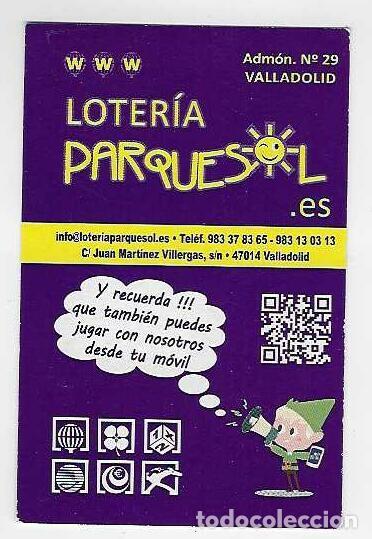Coleccionismo calendarios: CALENDARIO DE BOLSILLO A&Ntilde;O 2020 LOTER&Iacute;A PARQUESOL - VALLADOLID - VER FOTO REVERSO