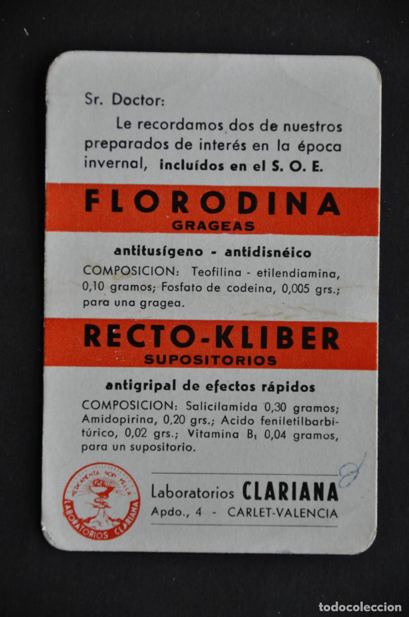 Coleccionismo calendarios: CALENDARIO DE LABORATORIOS CLARIANA (VALENCIA) 1965