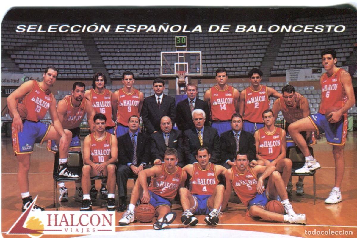 Coleccionismo calendarios: Calendario Seleccion espa&ntilde;ola de baloncesto 1997 VIAJES HALCON Deportes
