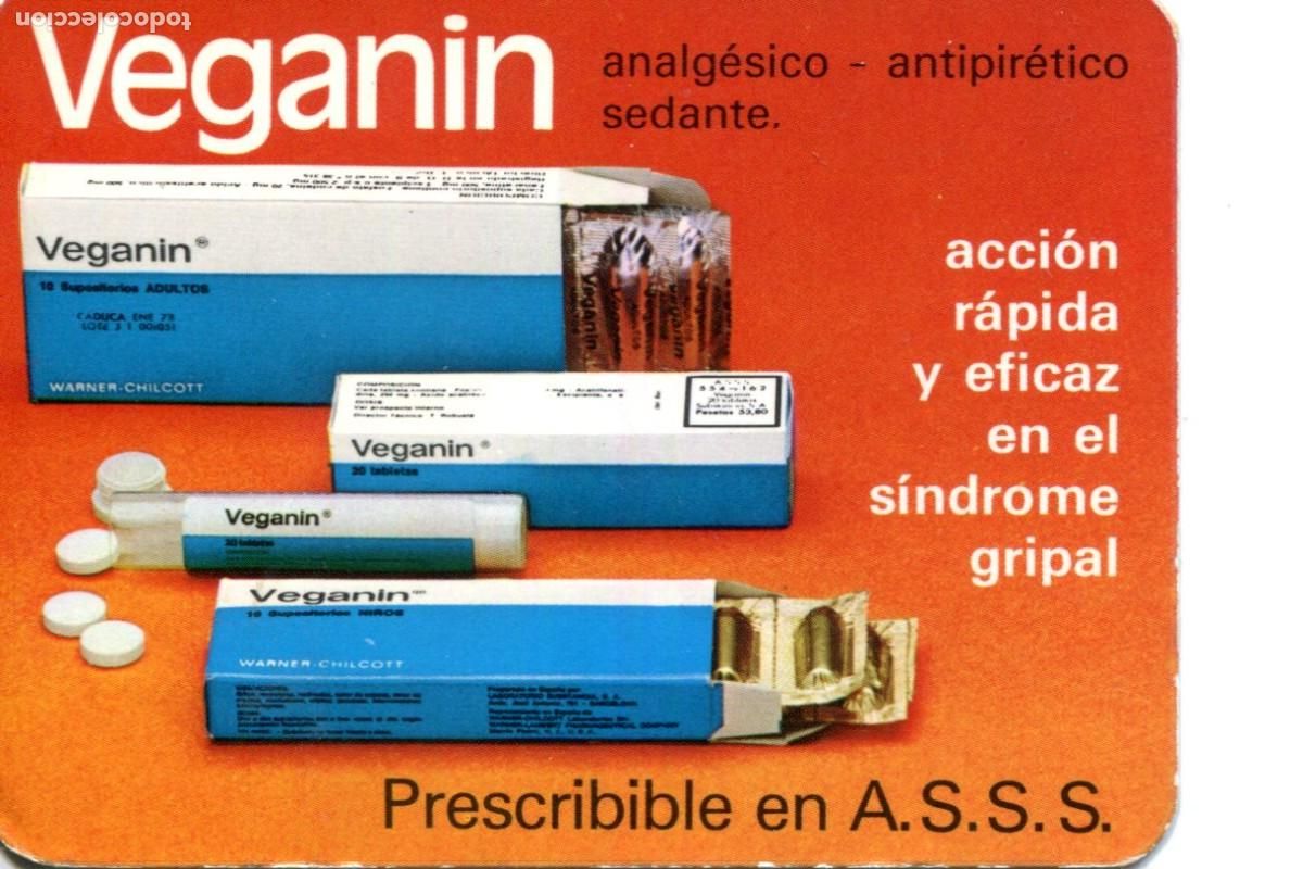 Coleccionismo calendarios: CALENDARIO PUBLICIDAD DE FARMACIA A&Ntilde;O 1976 VEGANIN MEDICAMENTO