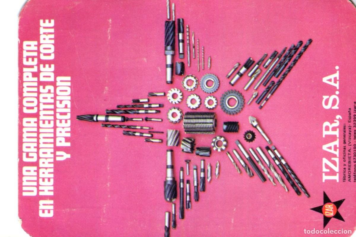 Coleccionismo calendarios: Calendario de bolsillo Herramientas de Corte y Precision IZAR S.A. A&ntilde;o 1977
