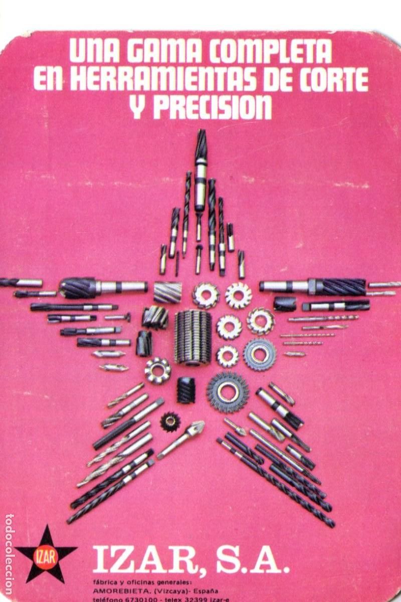 Coleccionismo calendarios: Calendario de bolsillo Herramientas de Corte y Precision IZAR S.A. A&ntilde;o 1977
