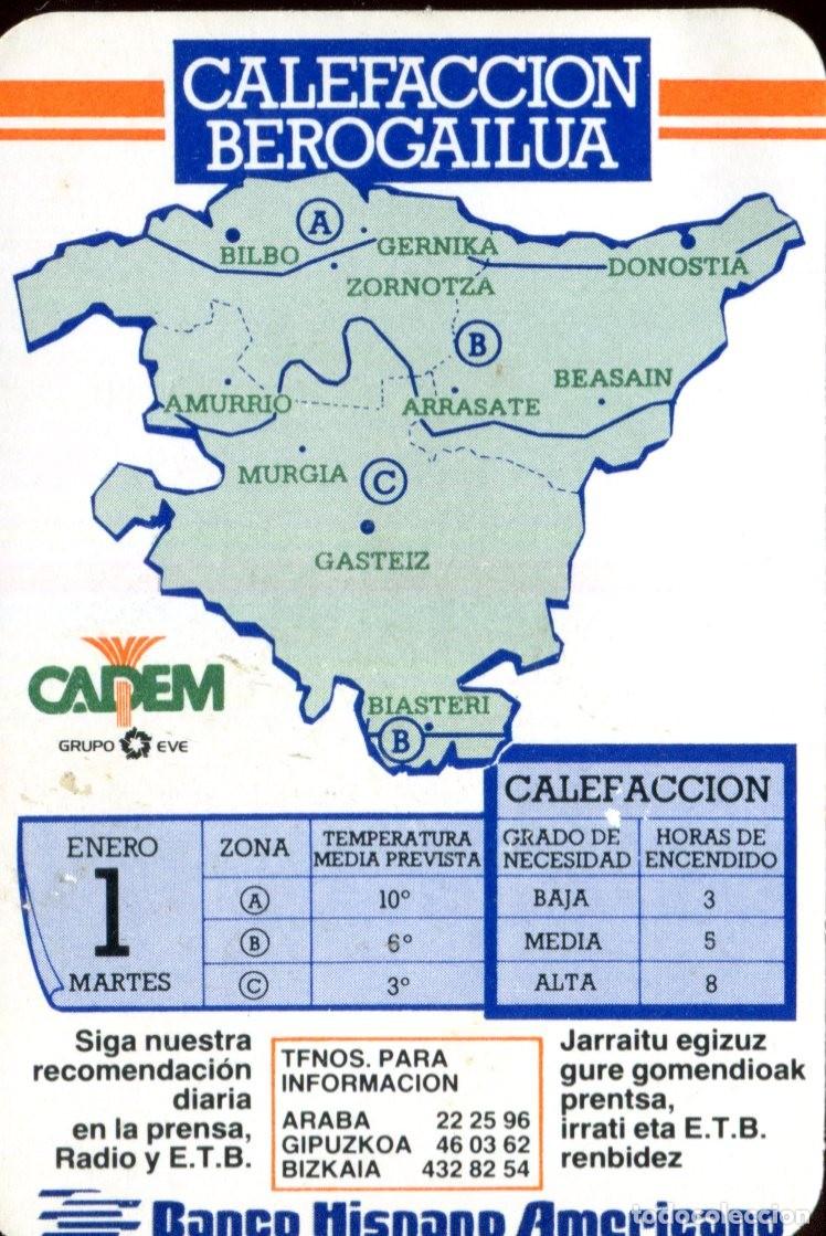 Coleccionismo calendarios: CALENDARIO CADEM GRUPO EVE - BANCO HISPANO AMERICANO A&Ntilde;O 1985.