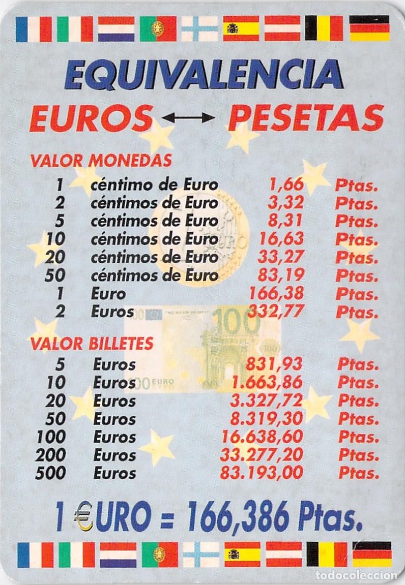 Coleccionismo calendarios: Calendario publicitaria de calendario y conversi&oacute;n de moneda 2002