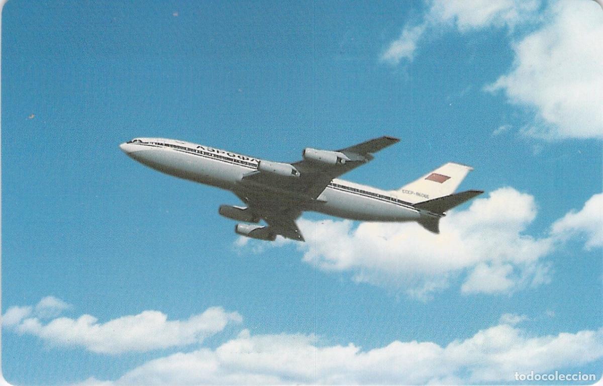 Colecionismo Calend&aacute;rios: Calendario de aerol&iacute;nea Aeroflot con avi&oacute;n en vuelo 1992