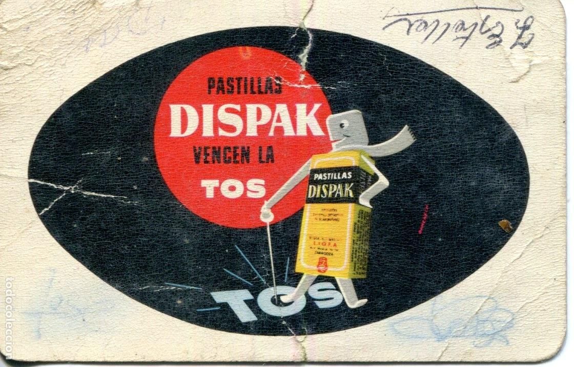 Coleccionismo calendarios: CALENDARIO FOURNIER PASTILLAS CONTRA LA TOS DISPAK 1961 DEFECTUOSO VER FOTOS