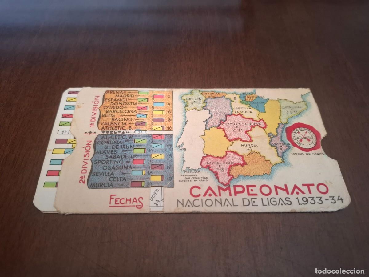Coleccionismo calendarios: Calendario de la Liga de F&uacute;tbol 1933- 1934