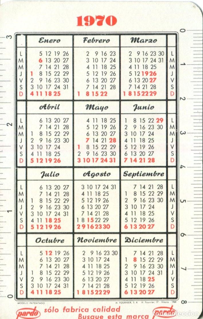 Coleccionismo calendarios: CALENDARIO FOURNIER. PARDO 1970-1971