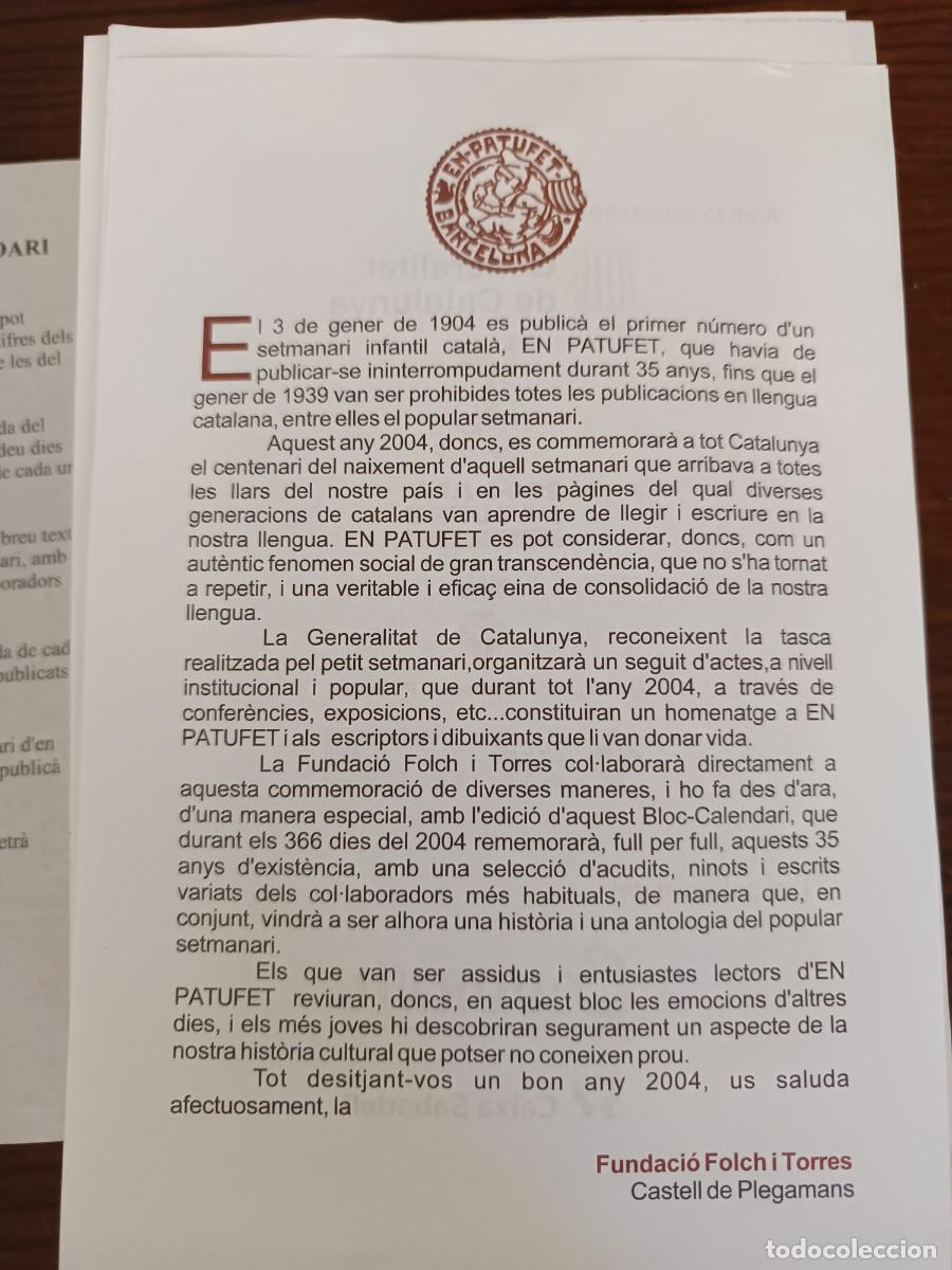 Coleccionismo calendarios: Calendari Patufet Centenari - Foto 3