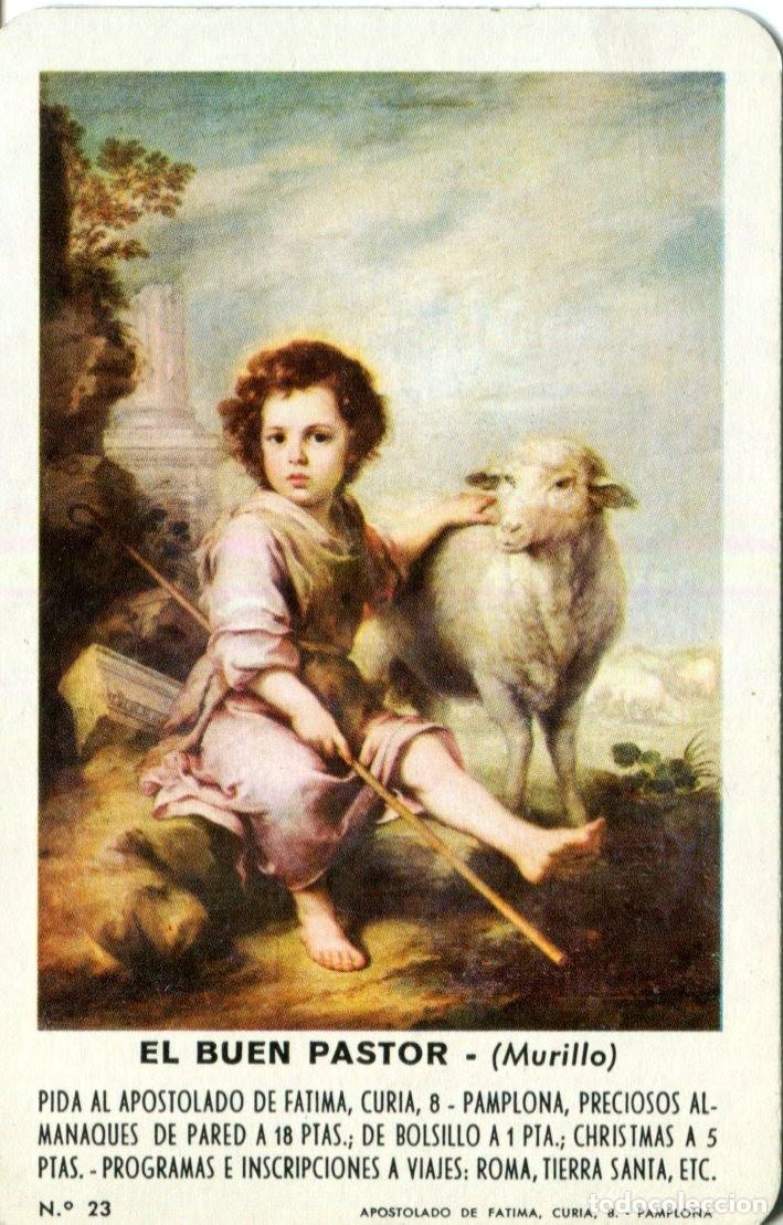 Coleccionismo calendarios: CALENDARIO FOURNIER BUEN PASTOR MURILLO A&Ntilde;O 1972 Apostolado de Fatima n&ordm; 23