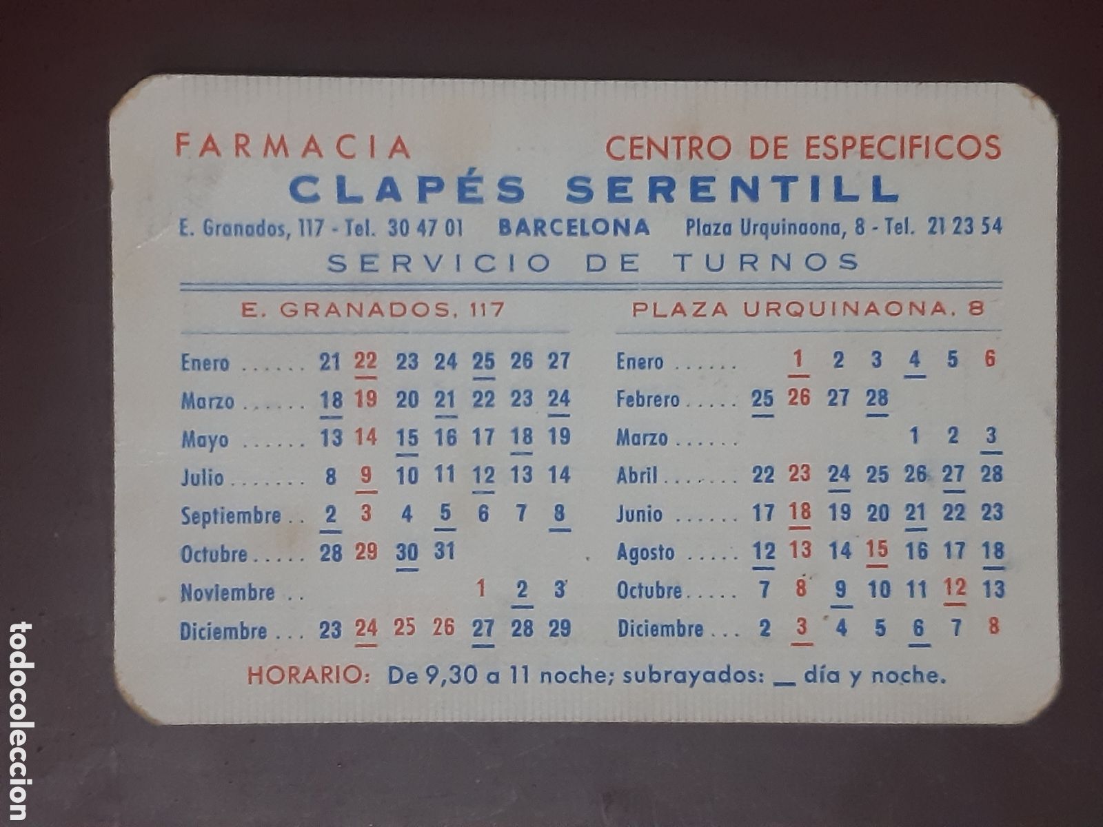 Coleccionismo calendarios: Calendario Farmacia 1961
