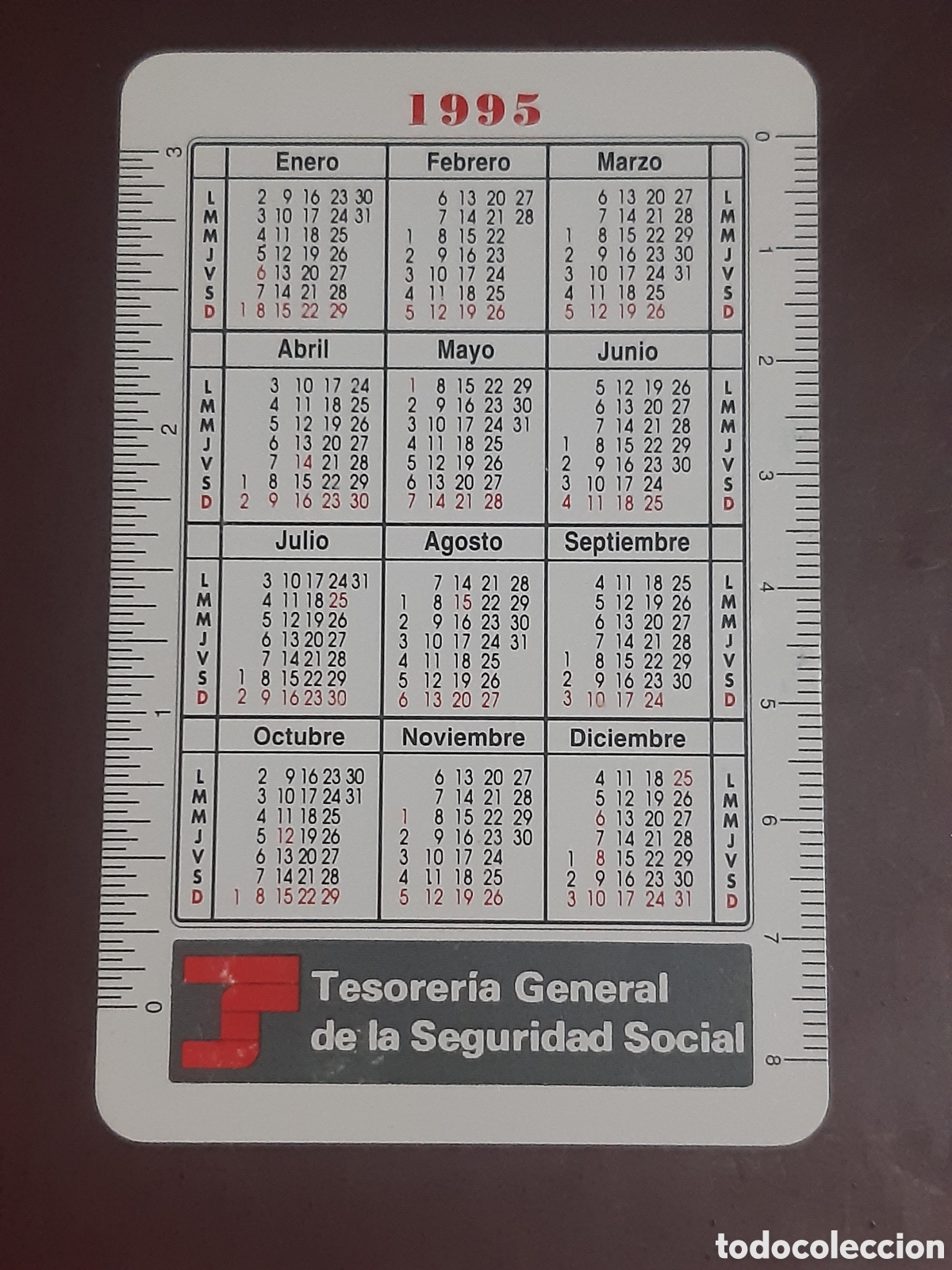 Coleccionismo calendarios: Calendario Tesorer&iacute;a Seguridad Social 1995