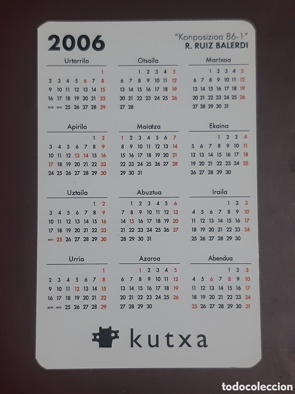 Coleccionismo calendarios: Calendario Kutxa 2006 - Foto 2