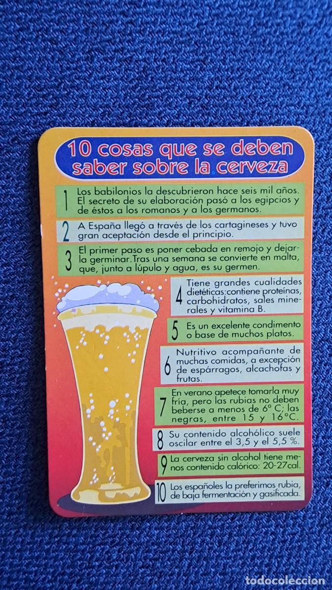 Coleccionismo calendarios: ANTIGUO CALENDARIO DE BOLSILLO 10 COSAS SOBRE LA CERVEZA A&Ntilde;O 1998