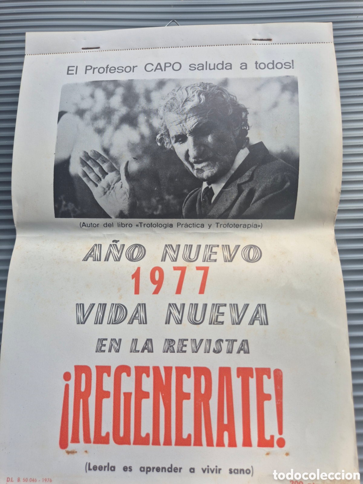 Coleccionismo calendarios: CALENDARIO 1977 REVISTA REGENERATE NATURALISMO