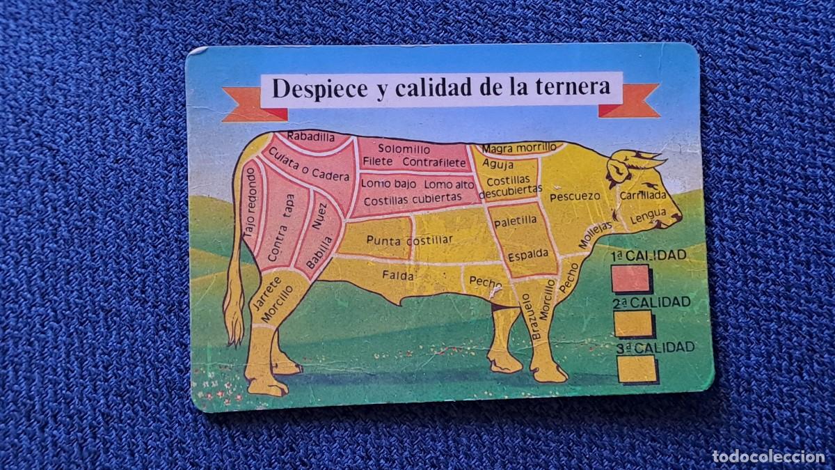 Collectables Calendars: ANTIGUO CALENDARIO DE BOLSILLO DESPIECE DE LA TERNERA A&Ntilde;O 1992