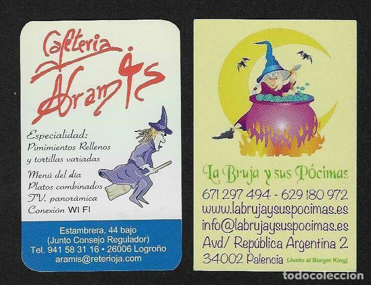 Coleccionismo calendarios: 2 CALENDARIOS DE BOLSILLO A&Ntilde;OS 2009 Y 2014 DIBUJOS DE BRUJAS - VER FOTO REVERSOS