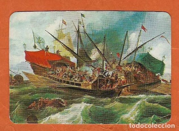 Coleccionismo calendarios: CALENDARIO BOLSILLO A&Ntilde;O 1976 BARCOS - PINTURA BATALLA DE LEPANTO - SIN PUBLICIDAD - VER FOTO REVERSO