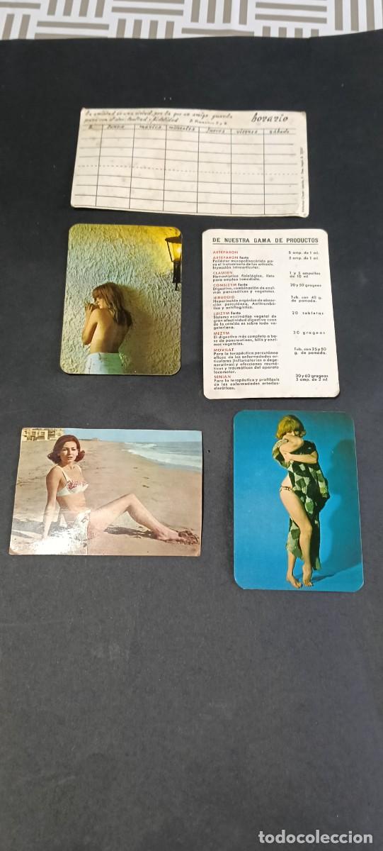 Coleccionismo calendarios: Lote de 5 antiguos calendarios de bolsillo publicidad a&ntilde;os 1970-1971 - Farmacia, Garaje y Pin-Up