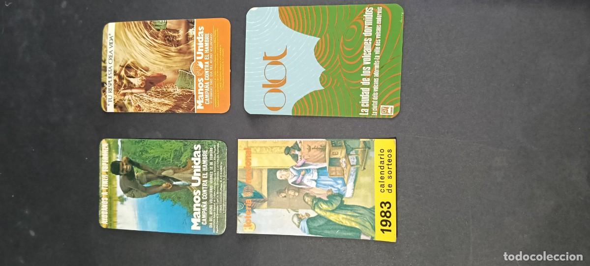 Collectables Calendars: Lote 4 Calendarios de Bolsillo A&ntilde;os 1982-1983 - Manos Unidas / Olot / Loter&iacute;a Nacional