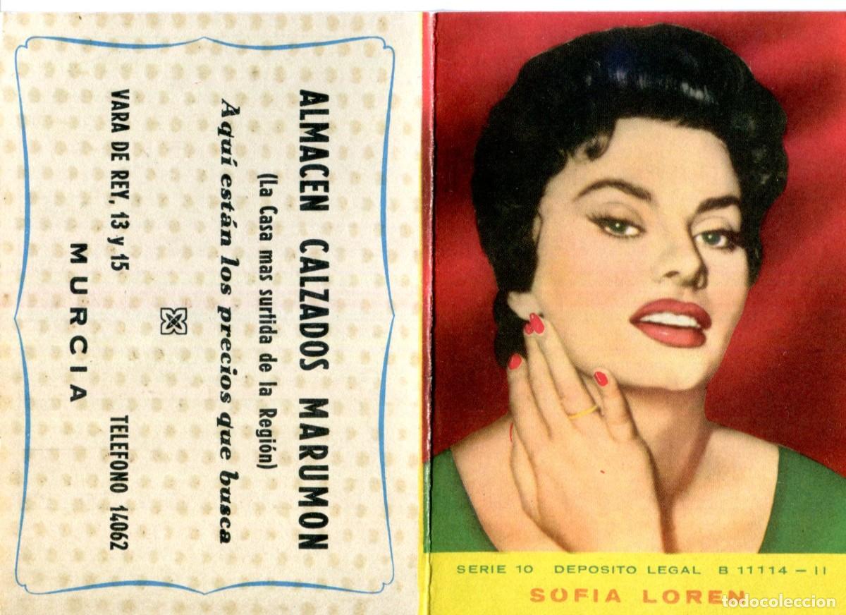 Collectables Calendars: CALENDARIO CINE ARTISTA SOFIA LOREN. ACTRIZ DE CINE ALMACEN CALZADOS MARUMON S A&Ntilde;O 1961