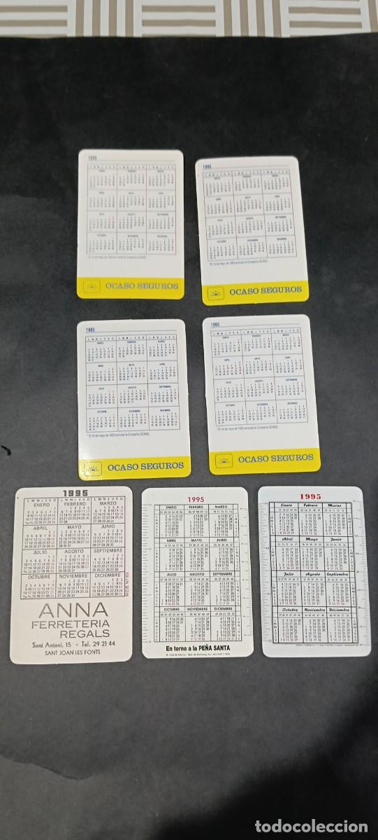 Coleccionismo calendarios: Lote de 7 calendarios de bolsillo a&ntilde;o 1995 - Seguros, banca y publicidad