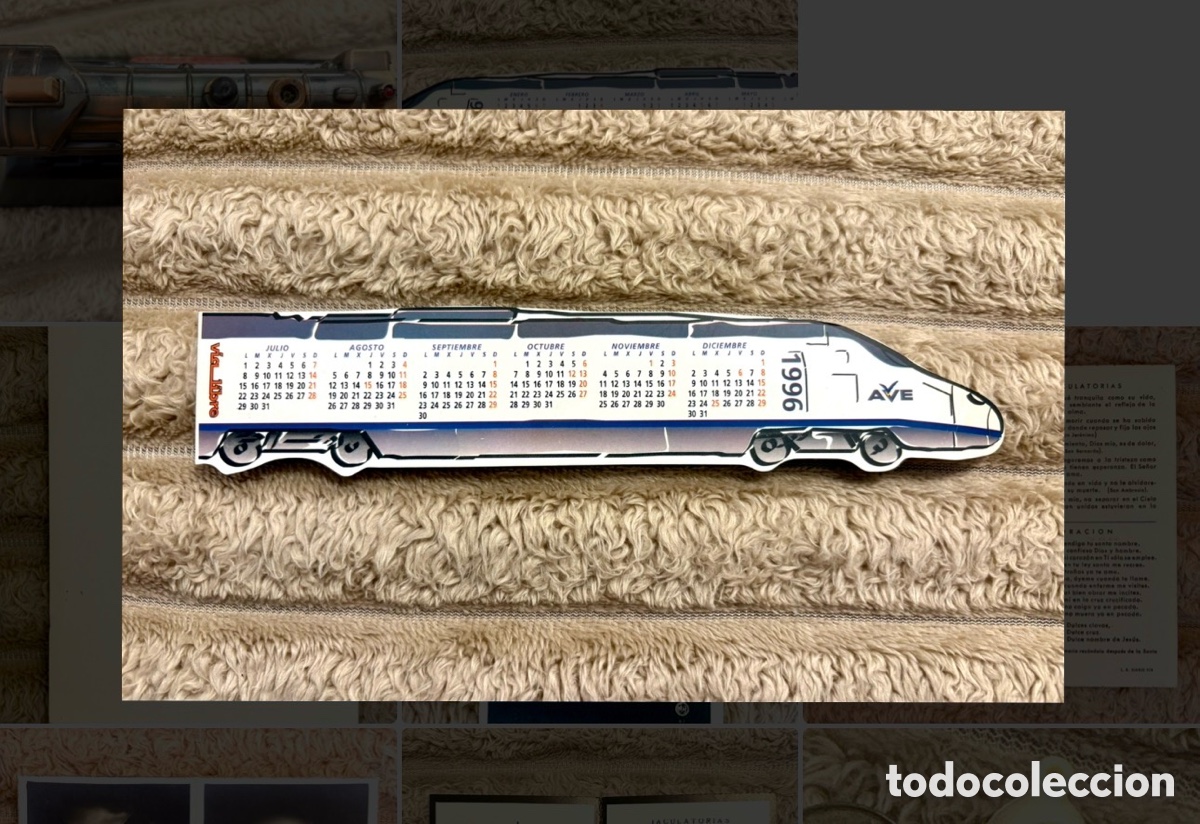 Coleccionismo calendarios: Calendario Troquelado Renfe 1996 &bull; Tren AVE Serie 100 &bull; Revista V&iacute;a Libre &bull; Completo