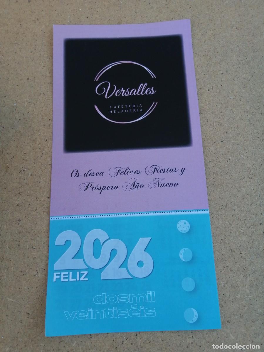 Coleccionismo calendarios: CALENDARIO 2026 CAFETERIA - HELADERIA VERSALLES, PUENTE TOCINOS (MURCIA)