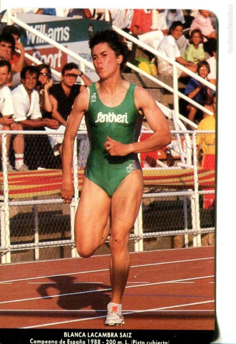 Coleccionismo calendarios: CALENDARIO DE PUBLICIDAD SANTIVERI A&Ntilde;O 1989 BLANCA LACAMBRA DEPORTE ATLETISMO