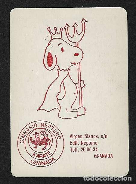 Coleccionismo calendarios: CALENDARIO DE BOLSILLO A&Ntilde;O 1991 DIBUJO DE SNOOPY - GIMNASIO NEPTUNO - GRANADA - VER FOTO REVERSO