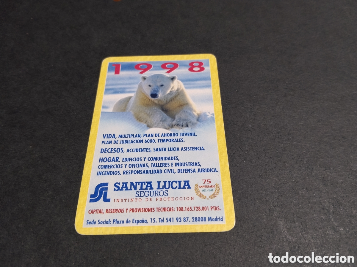 Coleccionismo calendarios: Calendario Fournier Santa Luc&iacute;a 1998