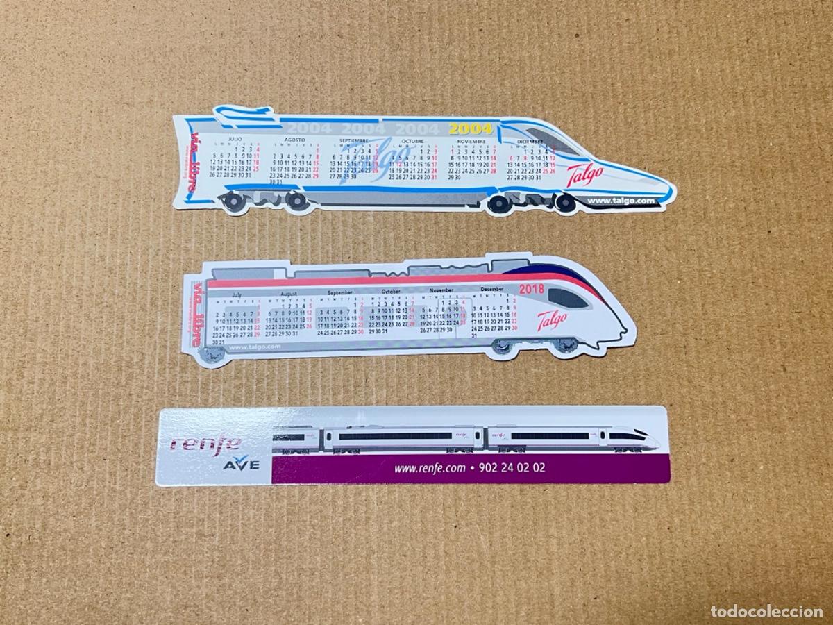 Coleccionismo calendarios: 3 marca p&aacute;ginas calendarios diferentes de trenes locomotoras ferrocarriles TALGO RENFE AVE