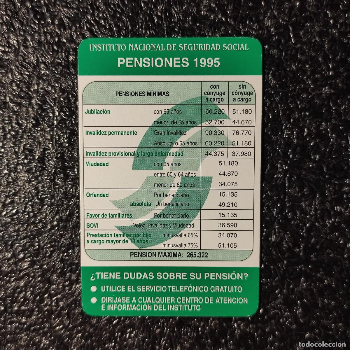 Coleccionismo calendarios: CALENDARIO DE BOLSILLO . SEGURIDAD SOCIAL . PENSIONES 1995 ** POSIBLE FOURNIER *T0