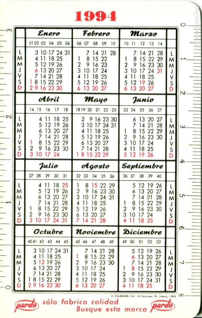 Coleccionismo calendarios: CALENDARIO FOURNIER, PARDO , 1994 - 1995