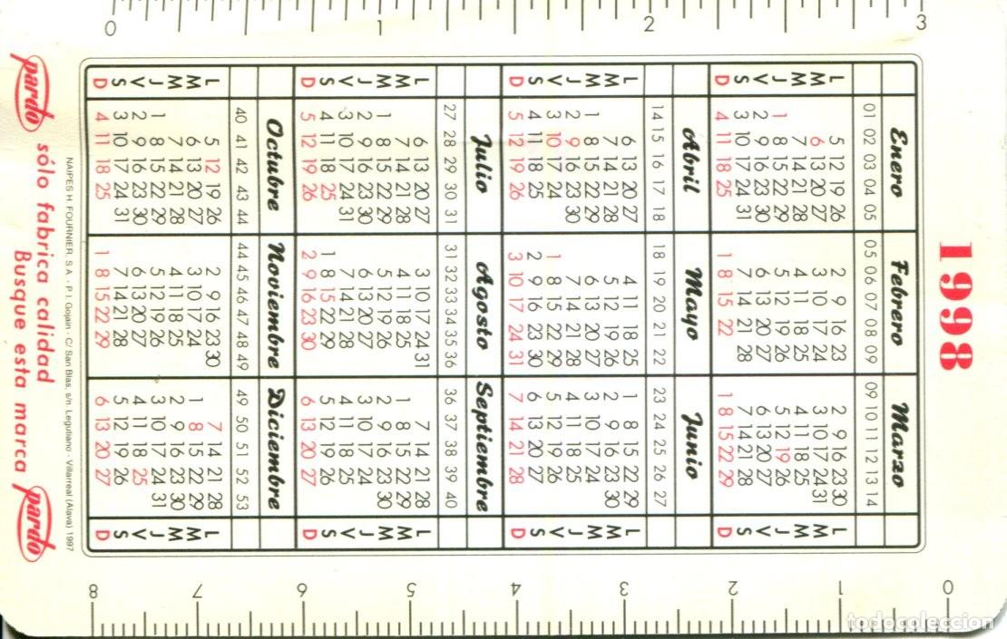 Coleccionismo calendarios: CALENDARIO FOURNIER, PARDO , 1998 - 1999