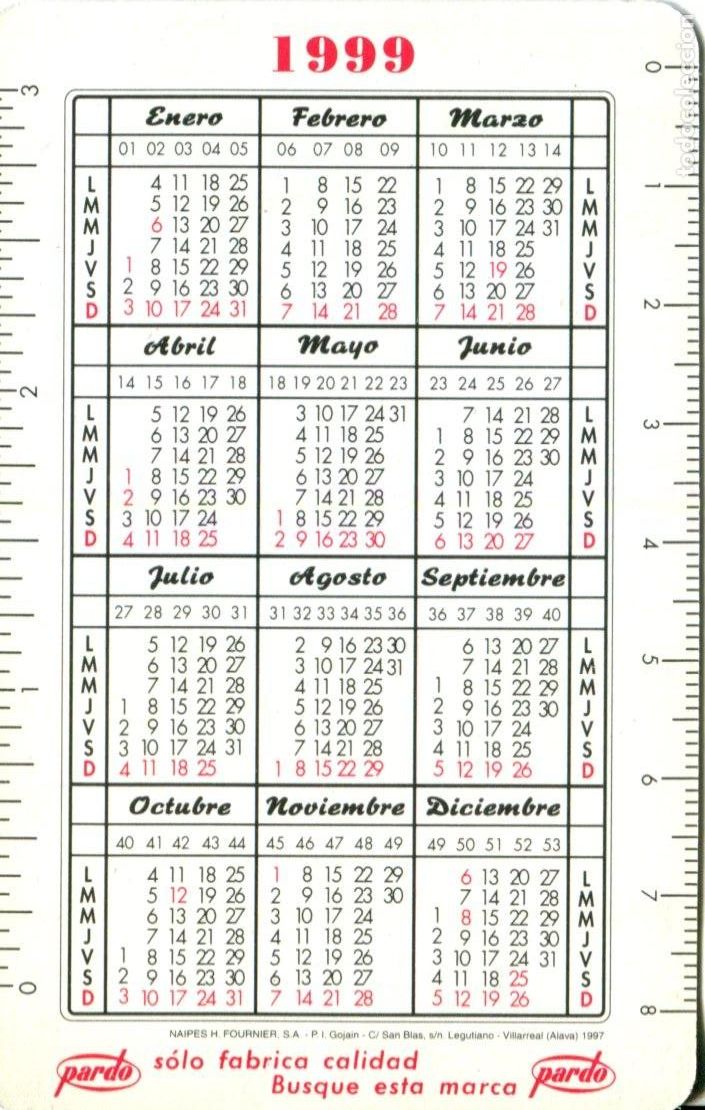 Coleccionismo calendarios: CALENDARIO FOURNIER, PARDO , 1999 - 2000