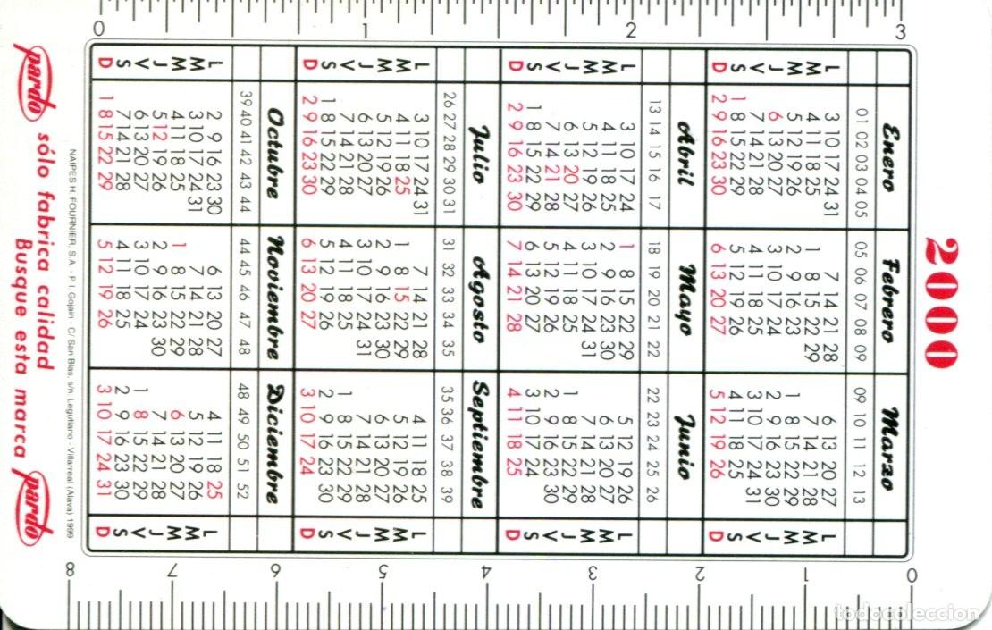 Coleccionismo calendarios: CALENDARIO FOURNIER, PARDO , 2000 - 2001
